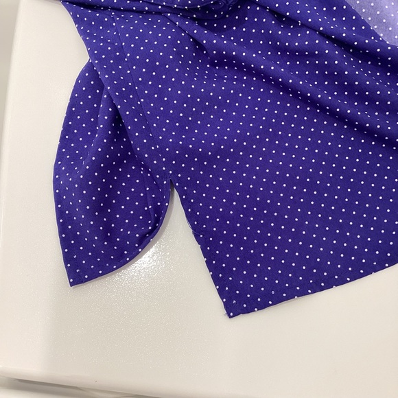 Ladies Notations long sleeve blouse purple with white polka dots size X large - Picture 4 of 6